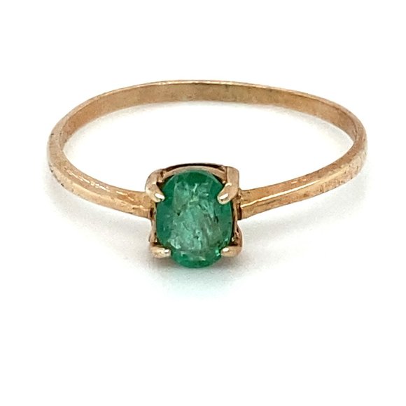 Emerald .60ct Rhodium Finish Solid Silver Ring